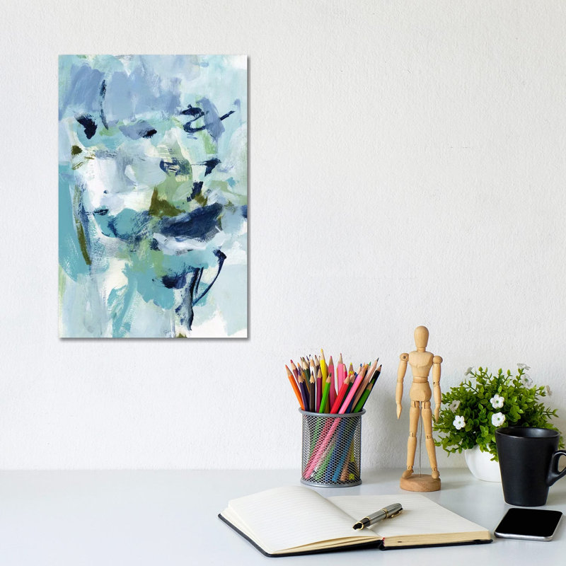 Azure Abstract II by Christina Long - Wrapped Canvas Painting, 30.48cm H x 20.32cm W x 1.91cm D