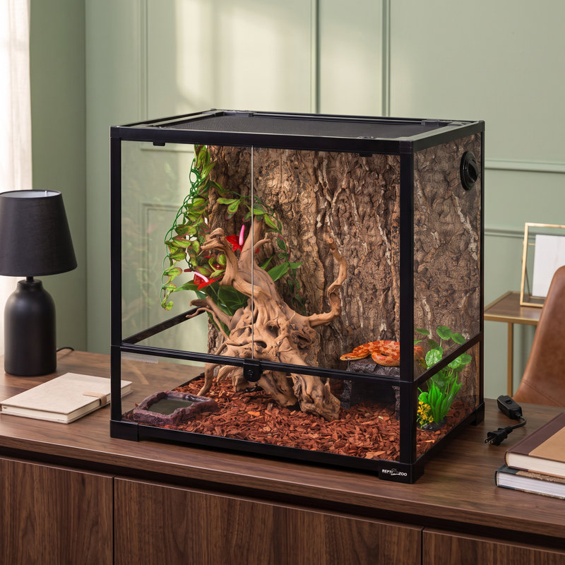Reptile 24 in. x 18 in. x 24 in. Glass and Plastic Reptile Terrarium
