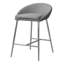 Tabouret de bar, ensemble de 2, hauteur comptoir, cuisine, métal chromé, tissu gris, contemporain, moderne-590432204-590432206