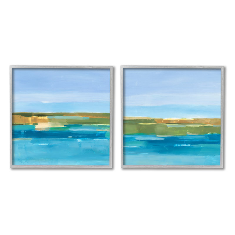 Abstrait océan 2 pièces par Ethan Harper, Estampe numérique Farmhouse, H 12 po x l 12 po x P 1,5 po