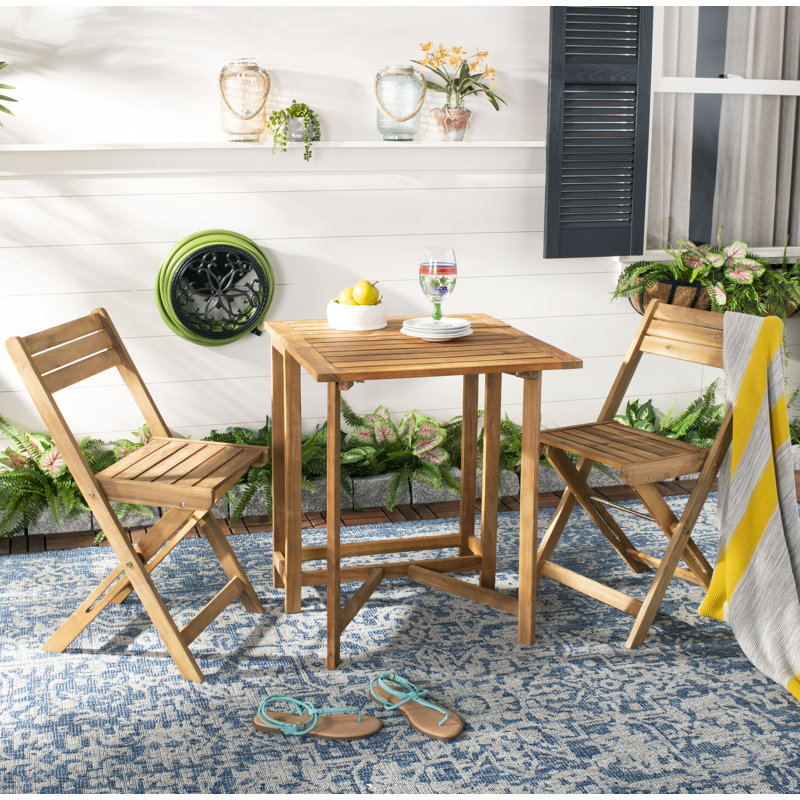 Geremia 2 - Person Acacia Wood Patio Dining Set with Square Table, Teak