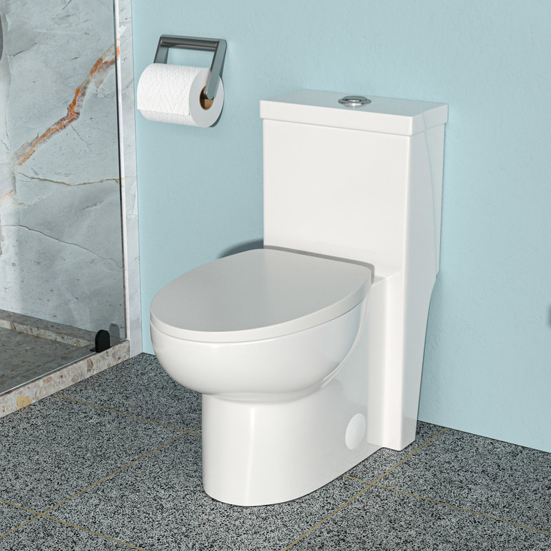 Toilette moderne en céramique avec double chasse et installation facile - installation de salle de bain blanche de style unique