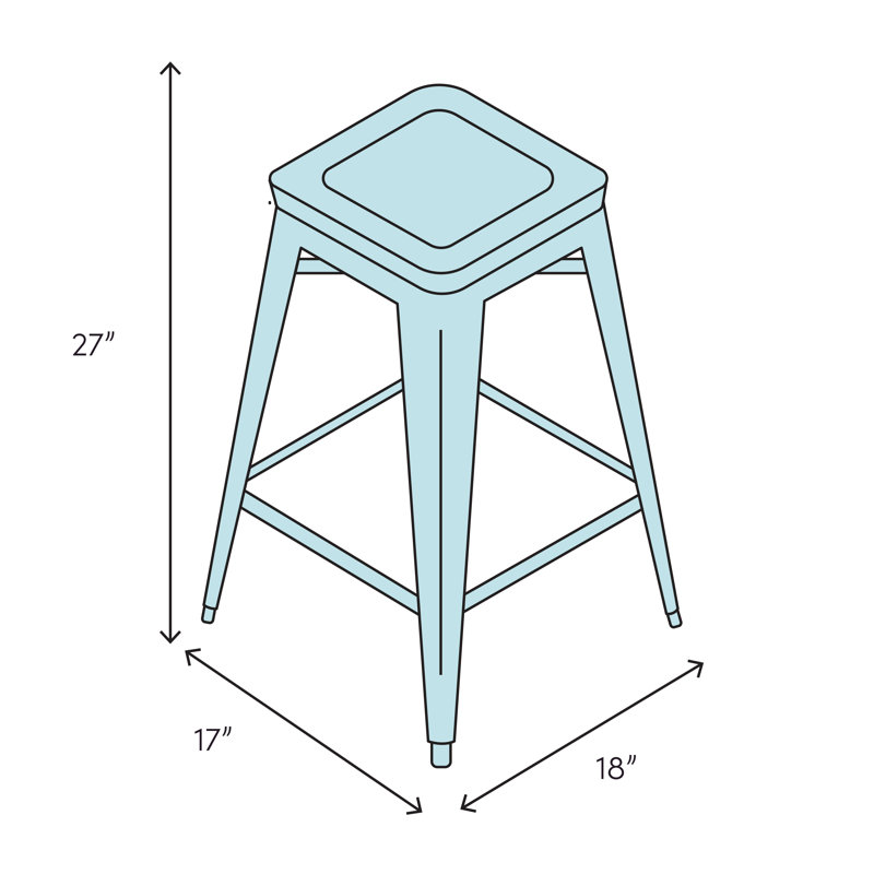 Cattelan Counter & Bar Stool, Antique Brushed, Black, Counter Stool (27" Seat Height)