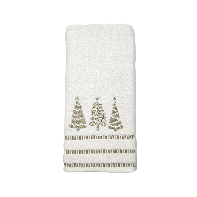 Holiday Gold Evergreen Hand Towel Set - 100% Cotton