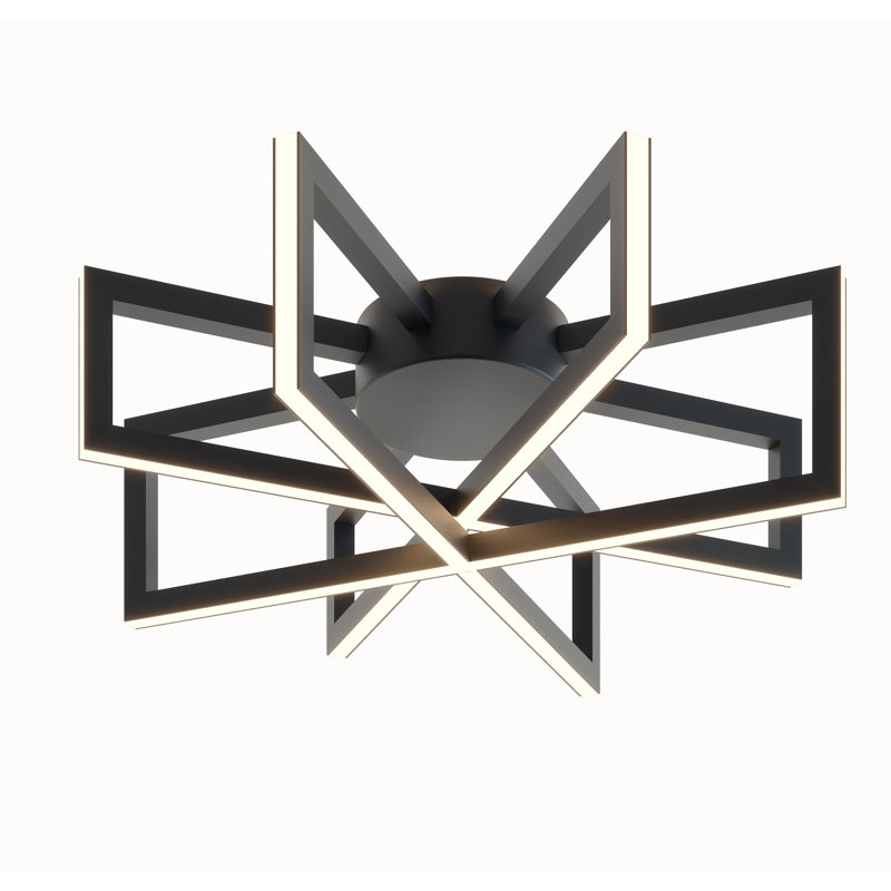 Dhulin LED Flush Mount, Black, 17" W x 17" D