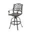 Tabouret de bar pivotant en fonte d'aluminium durable avec hauteur réglable et sièges confortables, parfait pour une utilisation intérieure et extérieure.