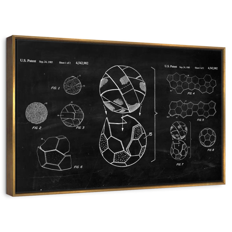 Ballon de soccer BW - brevet, Cadre flottant doré, 37 po x 25 po
