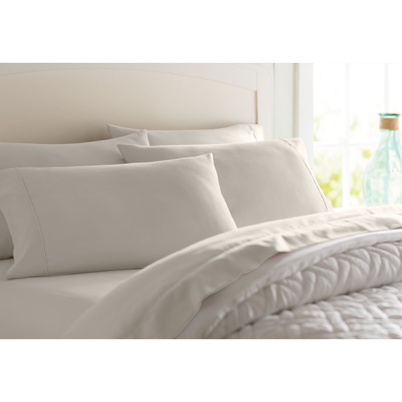 Wayfair Basics® 1800 Series Soft Microfiber Sheet Set, King Sheet Set with 4 Pillowcases, Stone