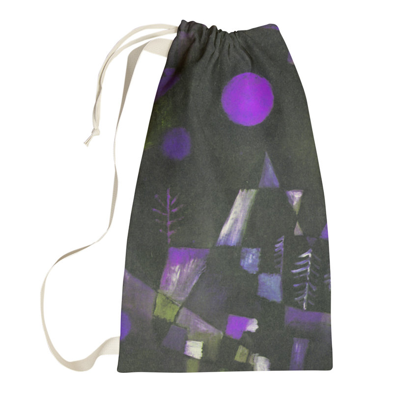 Maly Fabric Laundry Bag with Handles, Large (76.5" H x 29.5" W x 1.5" D), Purple