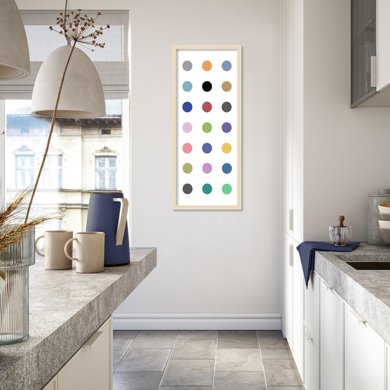  Panneau d'affichage en tissu encadré, "Circle Seven Multicolor" par Karl Langdon
