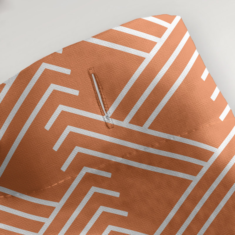 Rideau de douche simple Classic Zig Zag, Orange / blanc