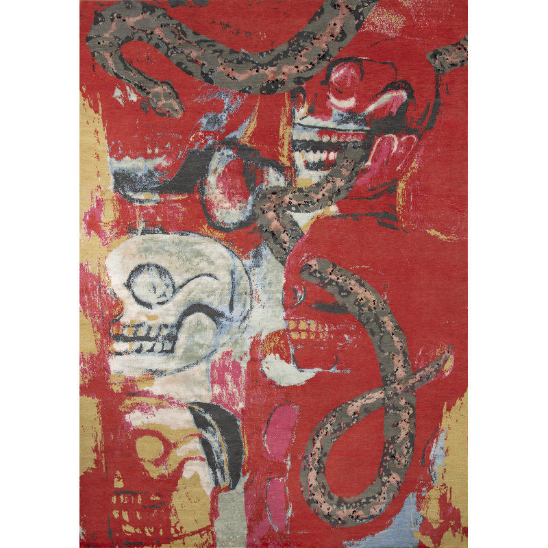 Contemporary Collection Hand Knotted Abstract Area Rug, Rectangle 8' x 10'