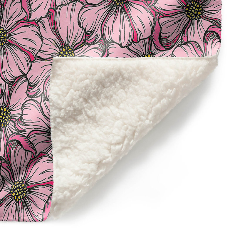 Couverture jaune doux sherpa rose sauvage, l 68 po x L 80 po