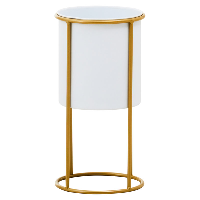 Moonsu Metal Cachepot, White, 38 x 20 x 20