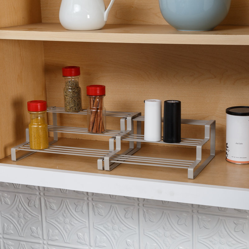 Spice Rack with Adjustable Racks, Gray