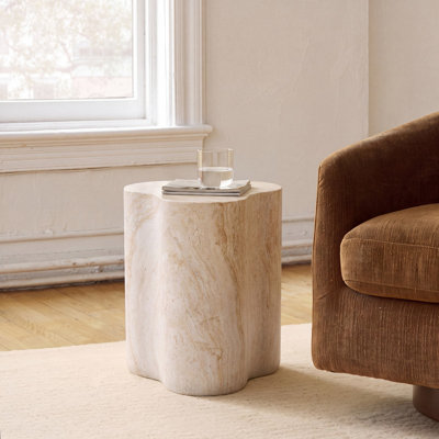 Table d'appoint Cloud Trape Faux Travertine MGO