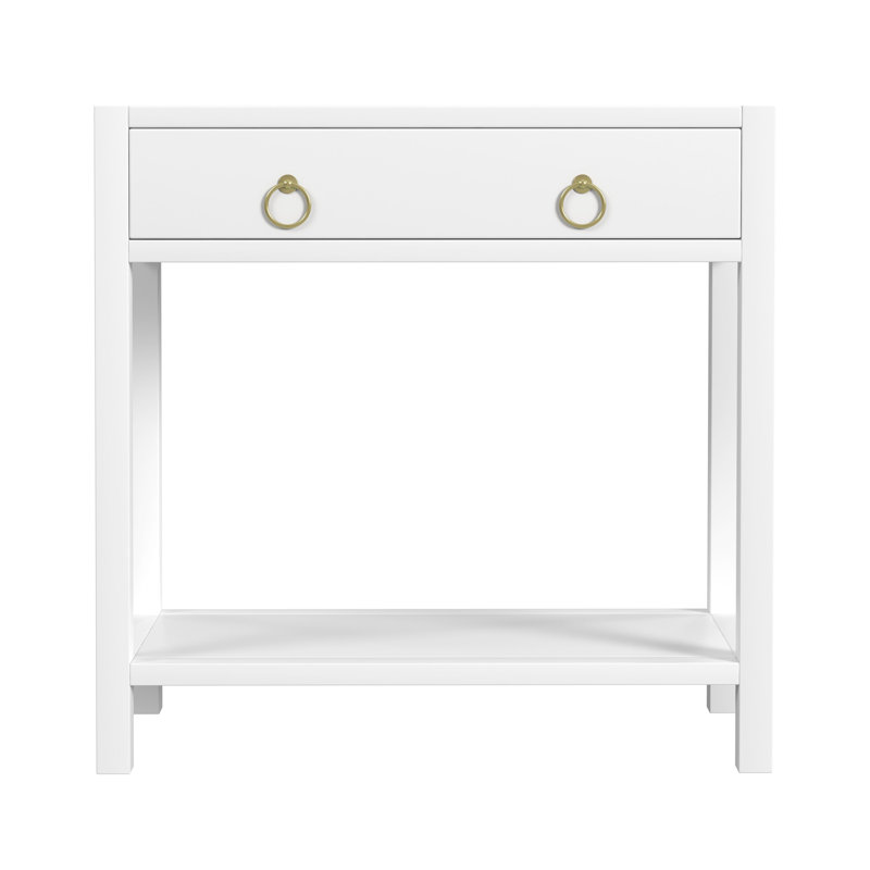 Lark 30" Wood 1-Drawer Nightstand, White