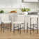 Koeplin Armless Upholstered Counter Height Stools with Metal Frameand Channel Tufted