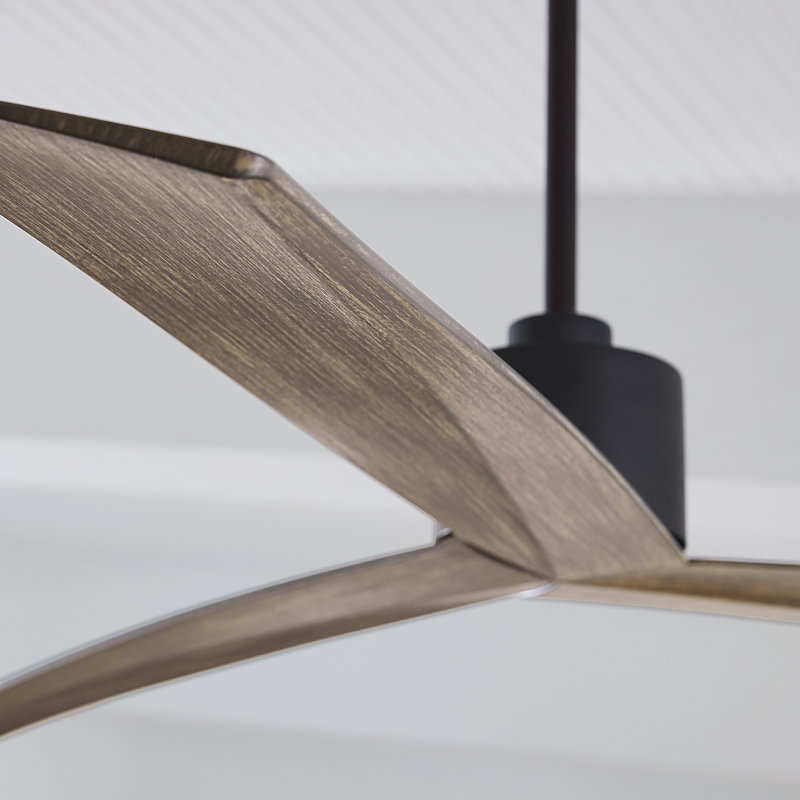 Adler Downrod Ceiling Fan, Aged Pewter/Gray Weathered Oak, 60"