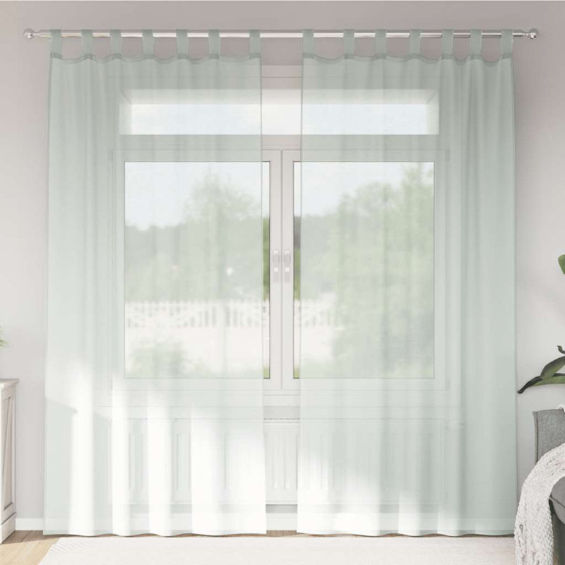 Semi Sheer Curtain Pair, 140cm Width x 225cm Drop, Apple Green