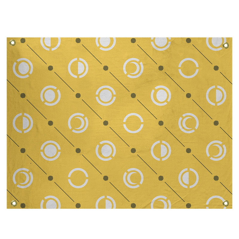 Tapisserie, H 26 po x l 36 po, Jaune/blanc/noir