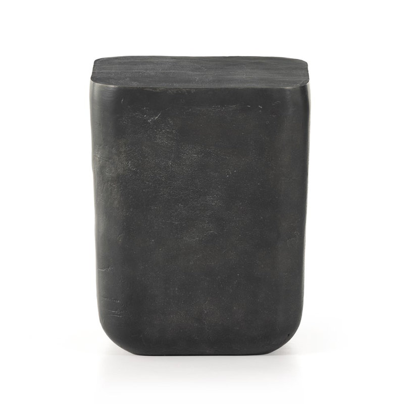 Basil Outdoor Square Side Table, Aged Gray