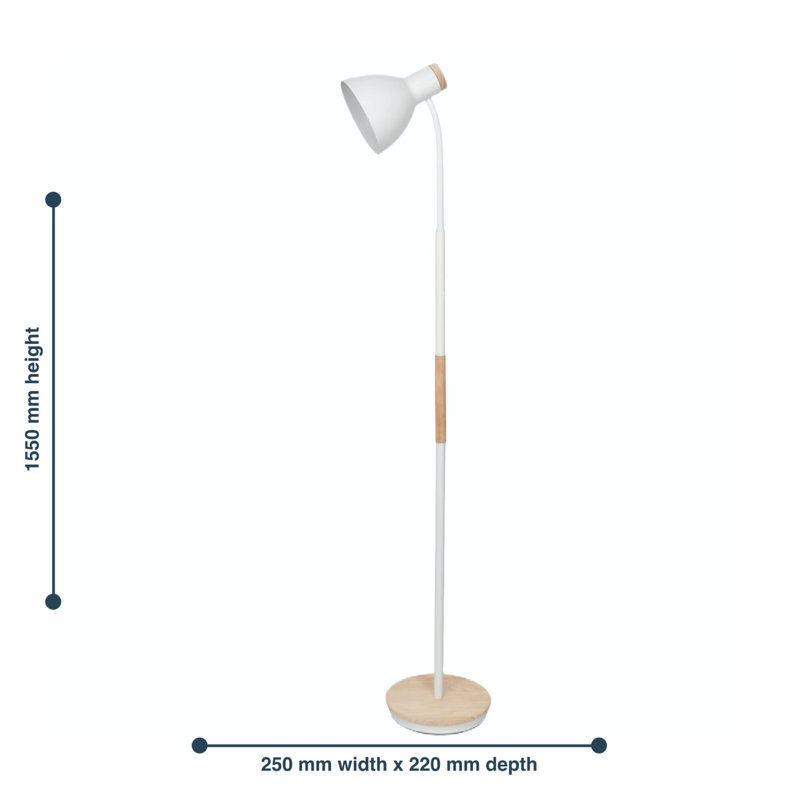 Tomica 155cm Task Floor Lamp, White Paint