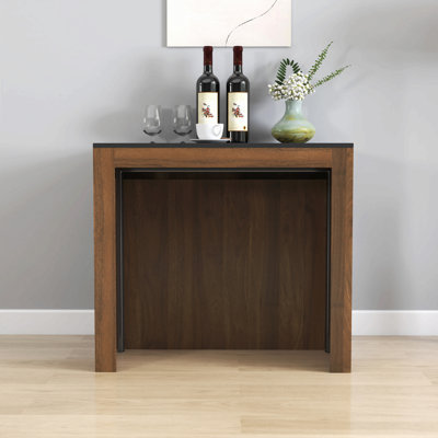 Modern Multifunctional Extendable Dining Table With Outlet, Space Saving Expanding Table With Storage For Party, Weddings, Meetings, Celebrations