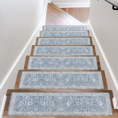 Extra Non-Slip Stair Treads For Wooden Steps, 30"X8" Indoor Stair Runners Slip Resistant Stair Rugs Safety Mats For Dogs, Kids， Elders, Rubber Backed Stair Treads Stair Covers, 15PC