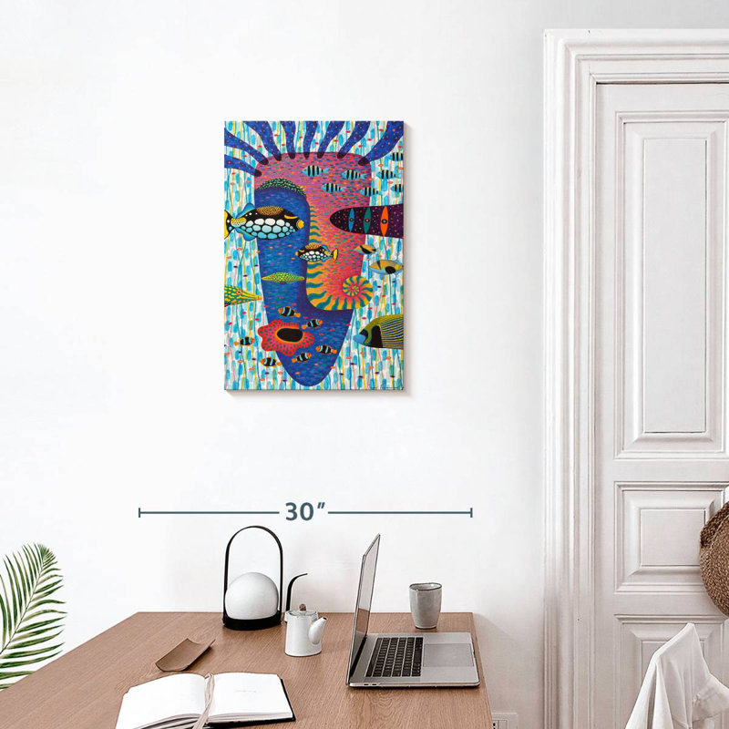 Avery Abstract Fish Face, 24" H x 16" W