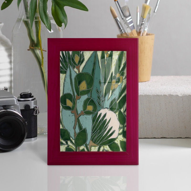 Weylyn Bottle Glass Garden II, impression encadrée sur papier, Rouge, H 6 po x l 4 po x P 1 po