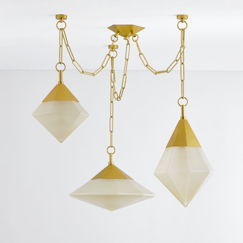 Lustre à 3 lumières en acier Angelique