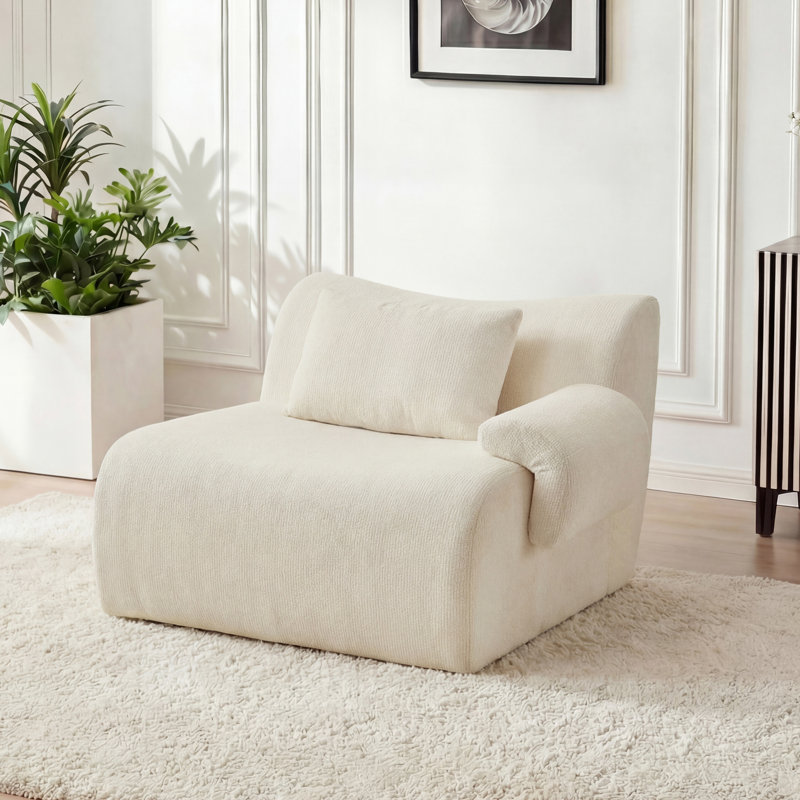 Fauteuil rembourré Welliver, Beige, Oui