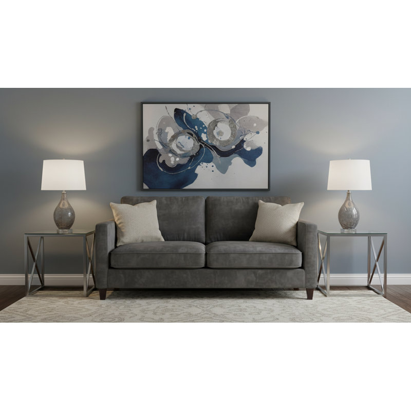 Bolzano 28" Grey Bubbled Glass Table Lamp