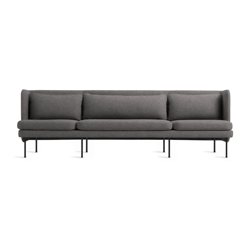 Bloke Sofa, Gabro Gray Wool Blend, 34" H x 95" W x 32" D, Oblivion