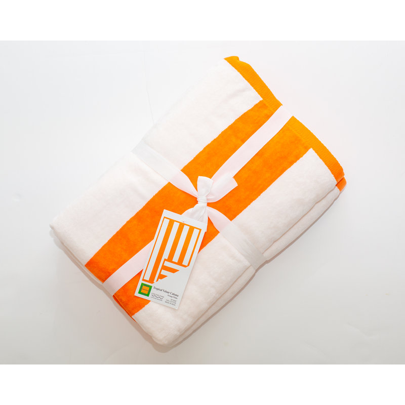 Ensemble de 2 serviettes de plage 100% coton, Orange