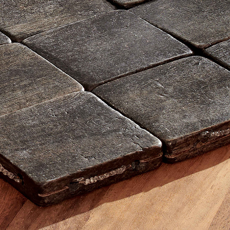 Ensemble de sous-verres Bremen / 4-naturel, Noir