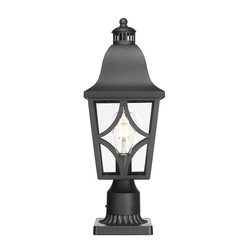 Outdoor Post Light Fixture – Waterproof Aluminum & Glass Lamp For Patio, Garden, Deck, Fence, Or Pathway (1 Pack)
