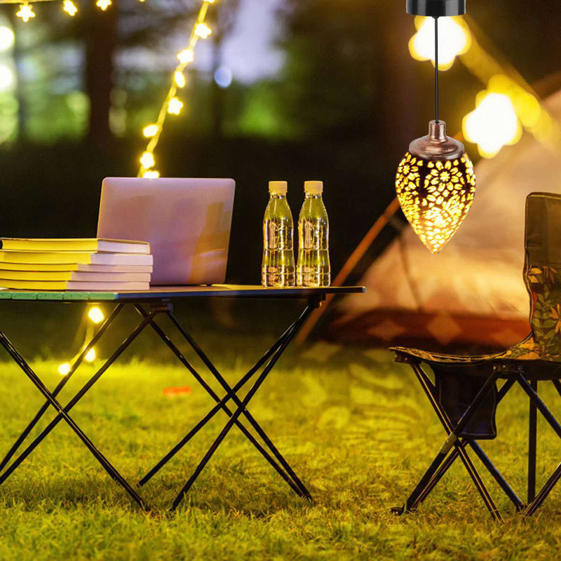 Solar Hanging Lantern Outdoor Decorative LED Lights For Garden Patio Courtyard Lawn Table