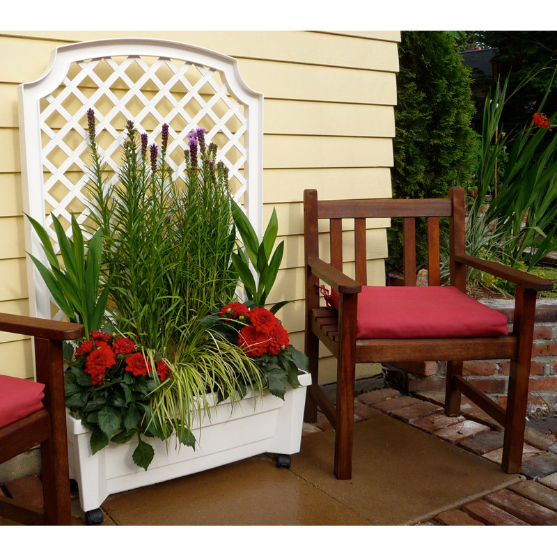 Brandun Planter Box with Trellis, White