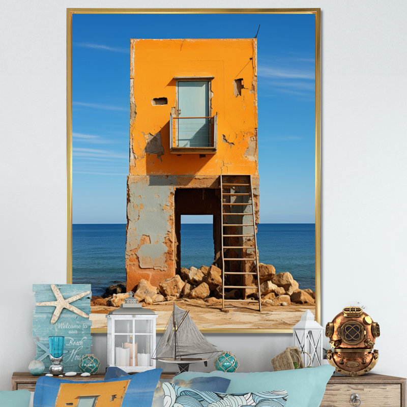 Coastal Minimalisme, photo XV sur toile, H 40 po x l 30 po x P 1,5 po, Cadre flottant doré