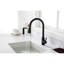 Robinet de cuisine extractible à jet, conception en acier inoxydable noir mat, buse rotative à 360 °, poignée simple pour une gestion simple de l'eau et robinet à réglage de la température avec douchette extractible, durabilité