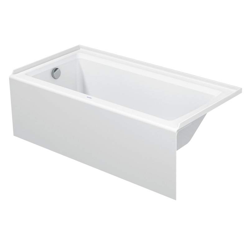 Duravit Architec 60" x 30" Alcove Soaking Acrylic Bathtub, Left
