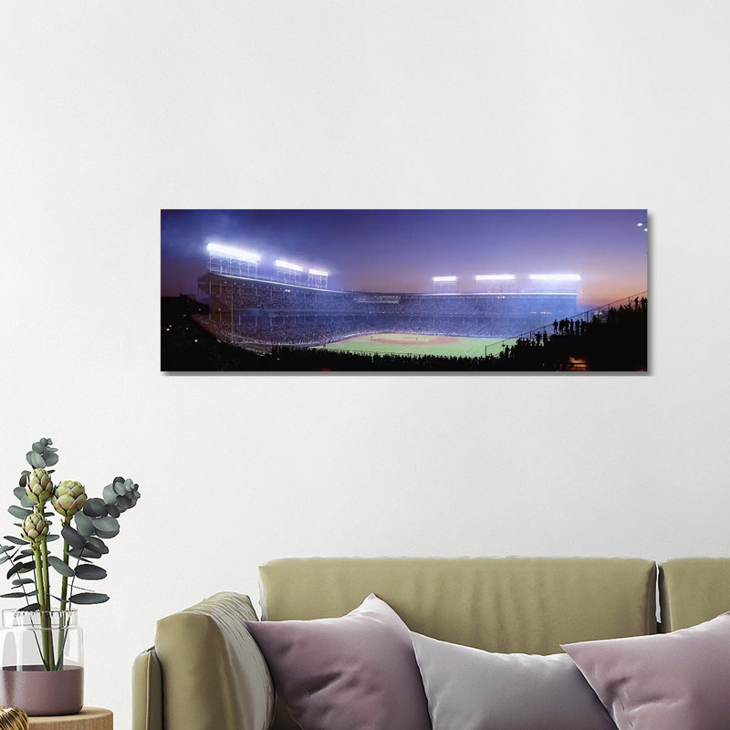 Baseball, Cubs, Chicago, Illinois, USA 1 Piece Wrapped Canvas Panoramic Wall Art, 121.92 cm H x 40.64 cm W x 3.175 cm D