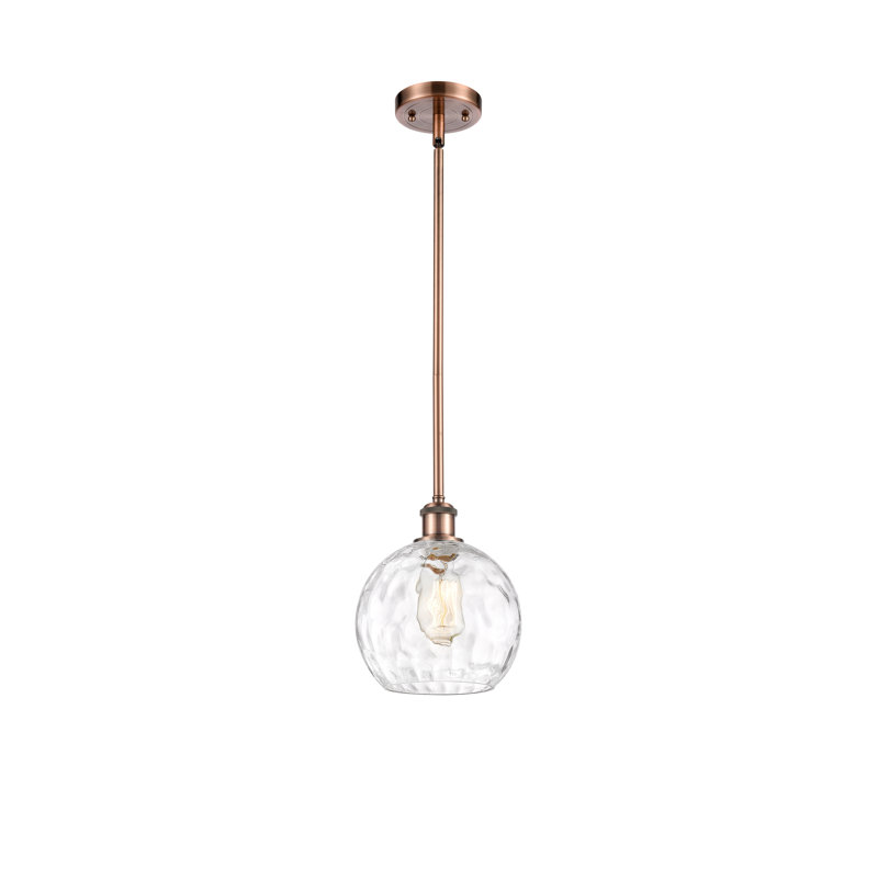 Luminaire suspendu sphérique 1 lumière Cindi, H 10 po x l 8 po x P 8 po, Cuivre antique, Ampoule non incluse