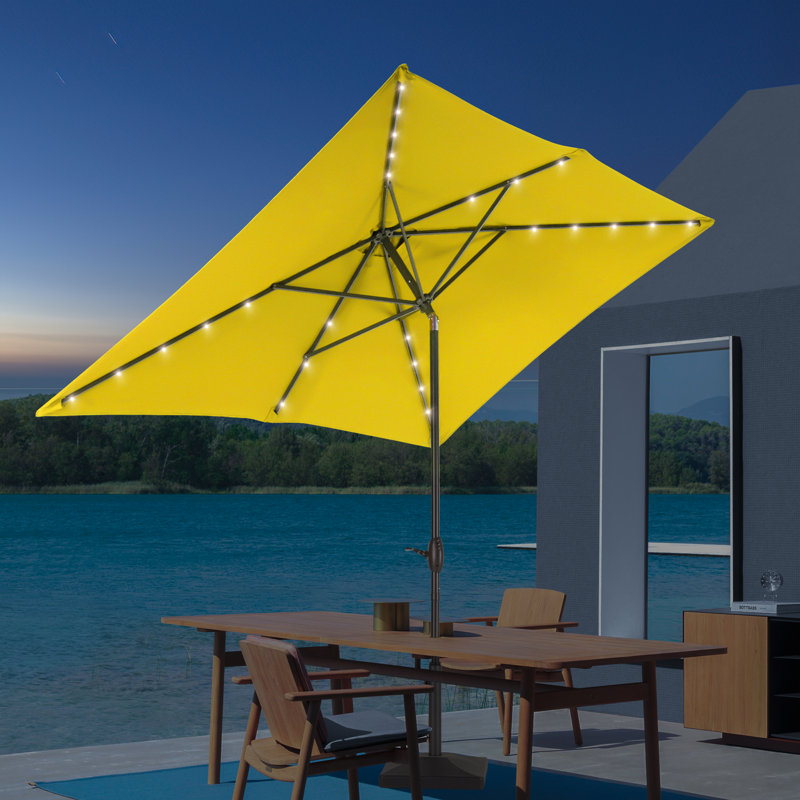 Parasol de marché rectangulaire 9 pi x 6 pi Sayaf, Jaune