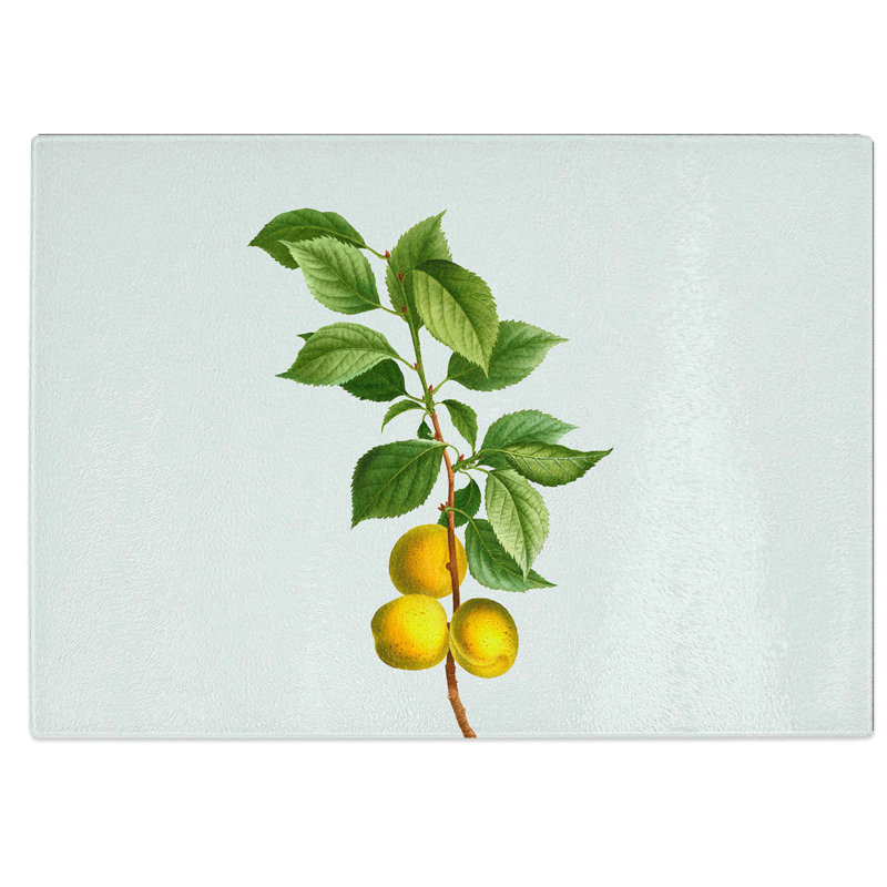 Tempered Glass Apricot Tree Branch Chopping Board, 39 cm W x 28.5 cm L
