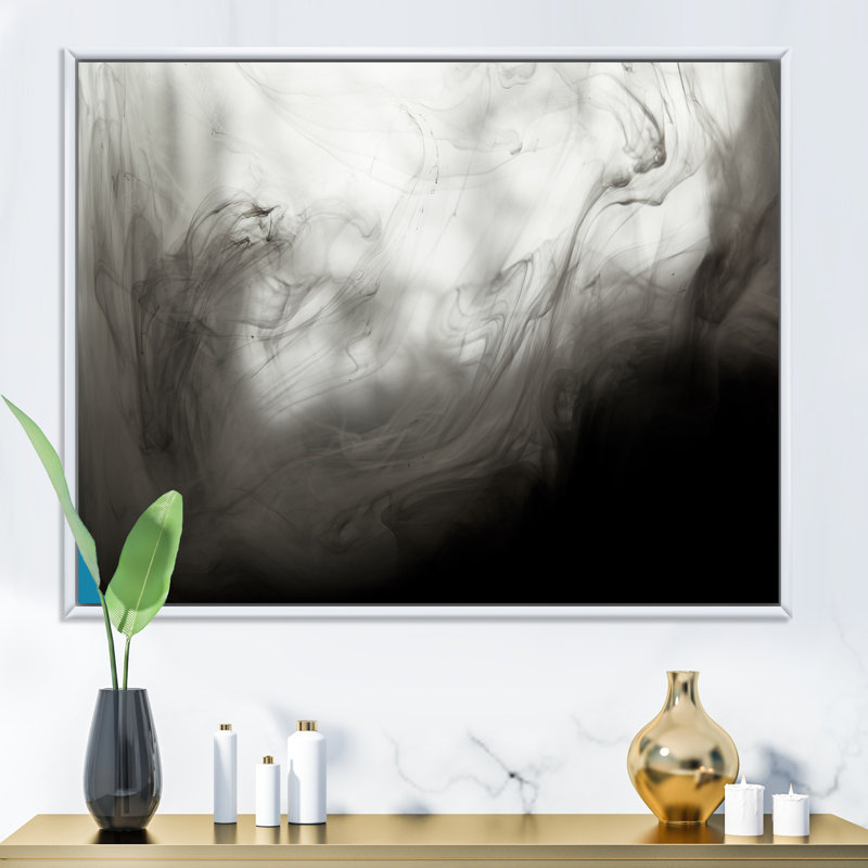 Abstract Grey Swirling Smoke Abstract Gray Swirling Smoke - Painting on Canvas