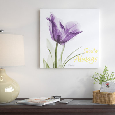 Smile Always Tulip - Wrapped Canvas Print