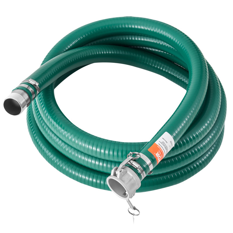 VEVOR Suction Hose 2 in x 20 ft Green High Quality Hose Complete Fittings